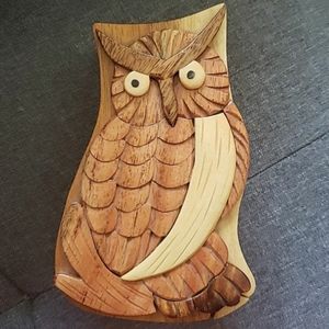 Owl wooden puzzle Box (for jewelry or trinkets)